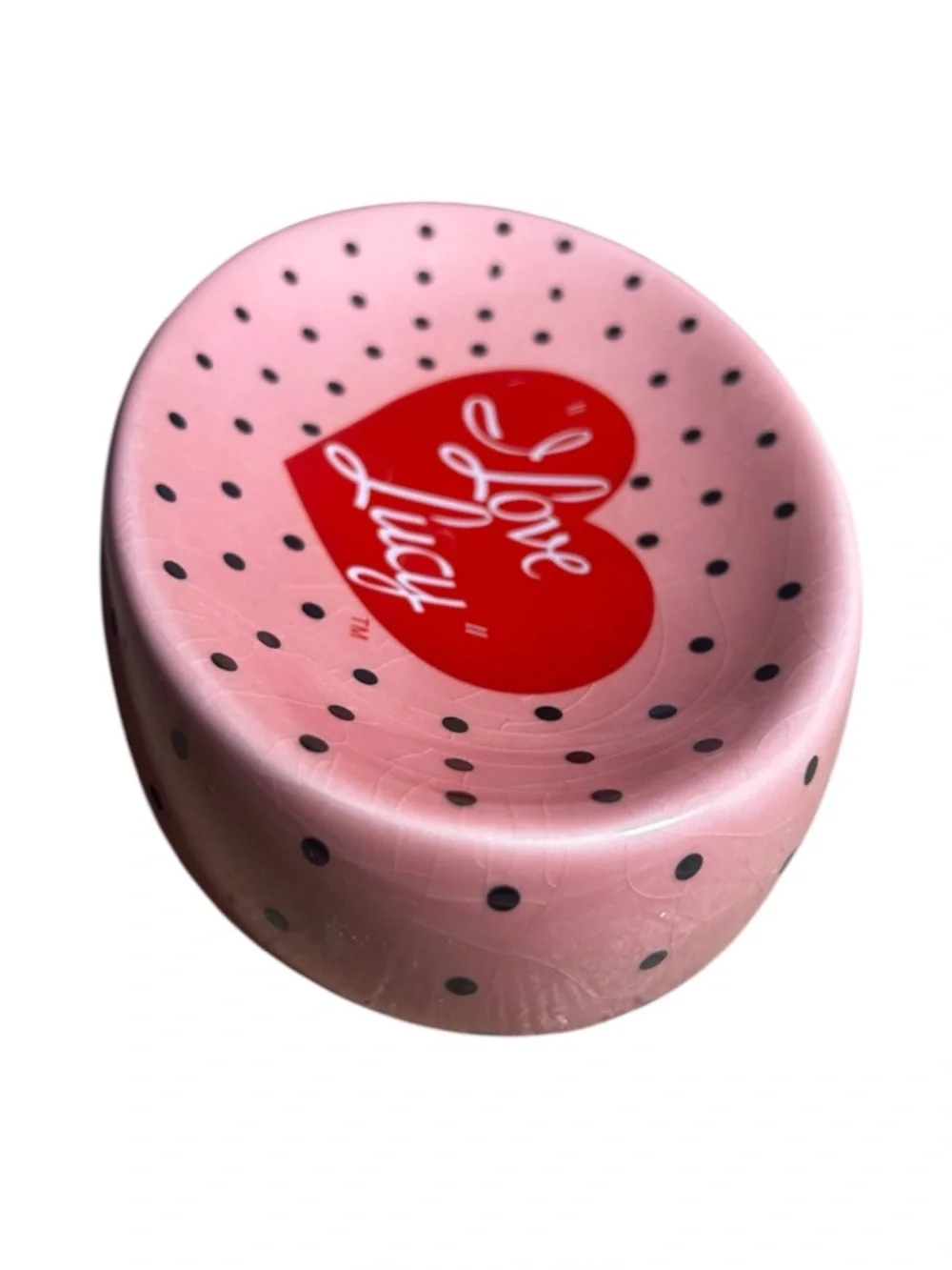 2006 Pink, Polka-dotted “I Love Lucy” Soap Dish